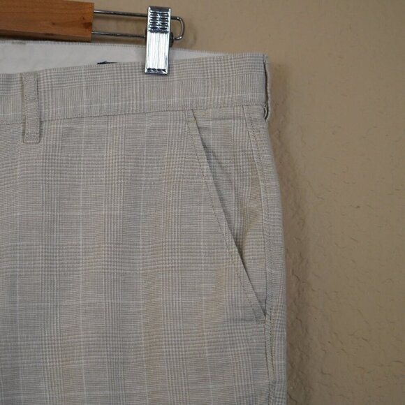 J. Crew Mens Straight Fit Linen-Cotton Blend Pants Cream Tartan Chino Pant 36X31 - Picture 3 of 12